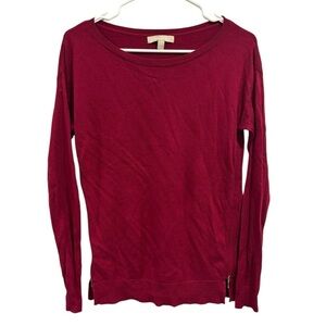 Banana Republic Women’s Sweater Red Pullover Zippers Wool Blend XS Cozy Winter